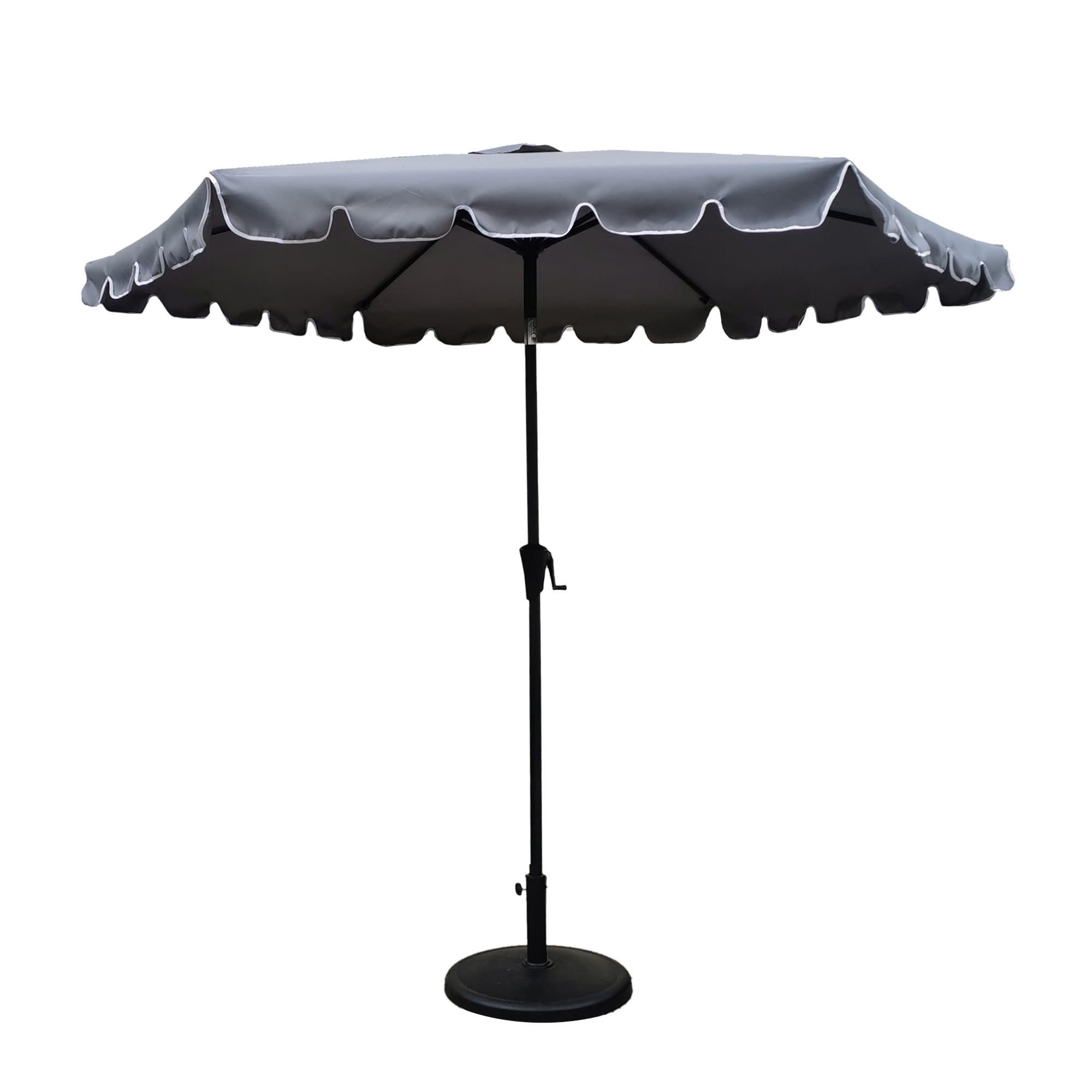 Gardenry 9 Feet Scalloped Edge Patio Umbrella, Outdoor Aluminum Patio ... pertaining to Scalloped 9 Foot Tilting Patio Umbrella