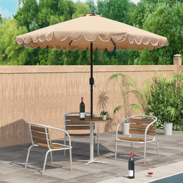 Maypex 9 Ft. Steel Market Crank And Tilt Square Scallop Patio Umbrella ... with Square Scalloped 9 Foot Tilting Patio Umbrella
