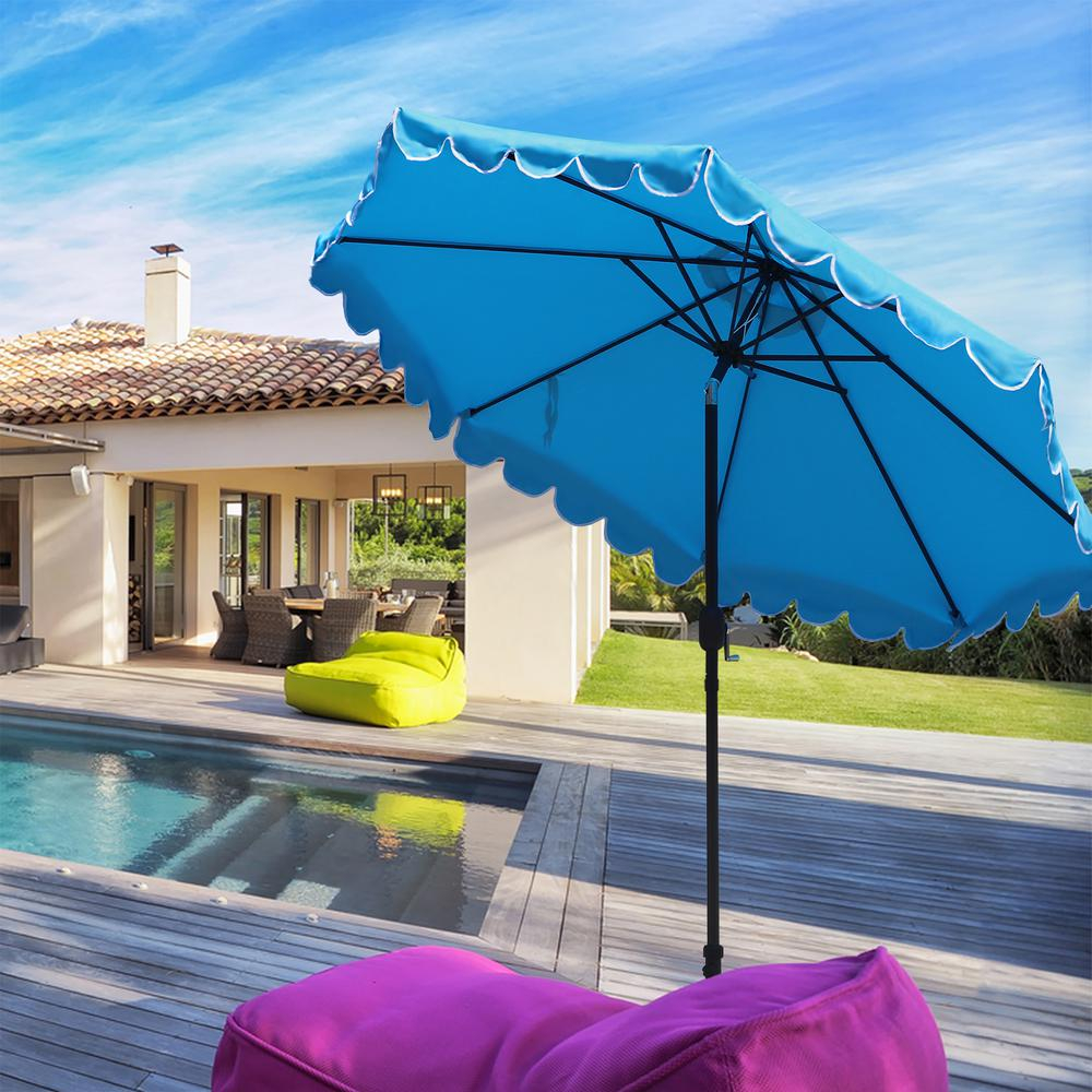 Maypex 9 Ft. Steel Market Crank And Tilt Square Scallop Patio Umbrella ... with Troubleshooting Common Problems with Your Square Patio Umbrella