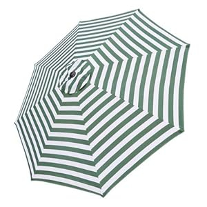 Amazon.com : 9 Foot Patio Market Umbrella Replacement Canopy With Green ... in Extending the Life of Your Striped 9 Foot Umbrella Canopy