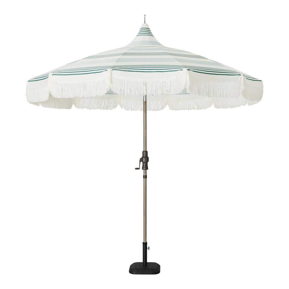 Have A Question About Hampton Bay 9 Ft. Aluminum Market Auto Tilt Patio ... with Striped 9 Foot Replacement Umbrella Canopy