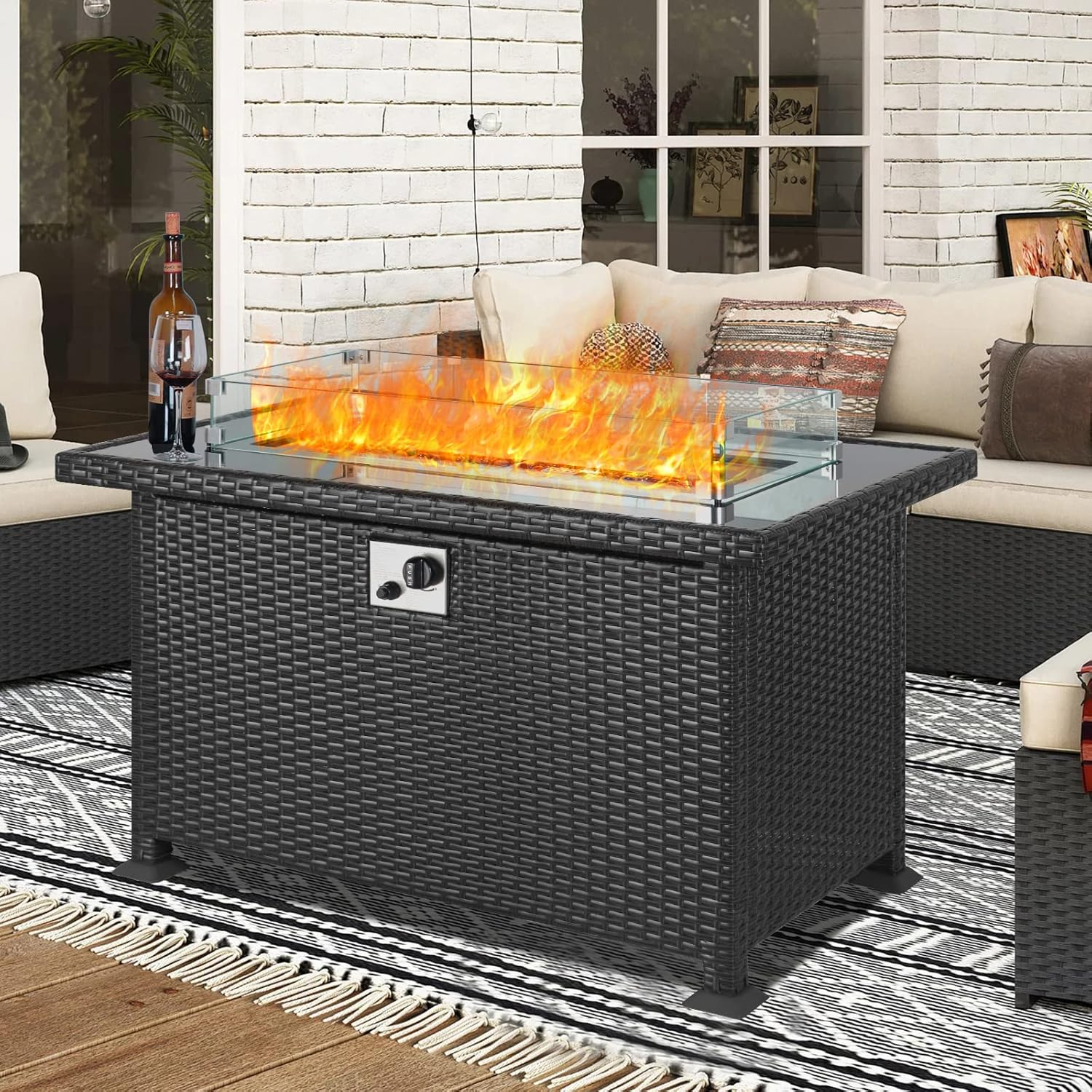Finding the Perfect Outdoor Fire Pit Table with Side Table and Wind Guard