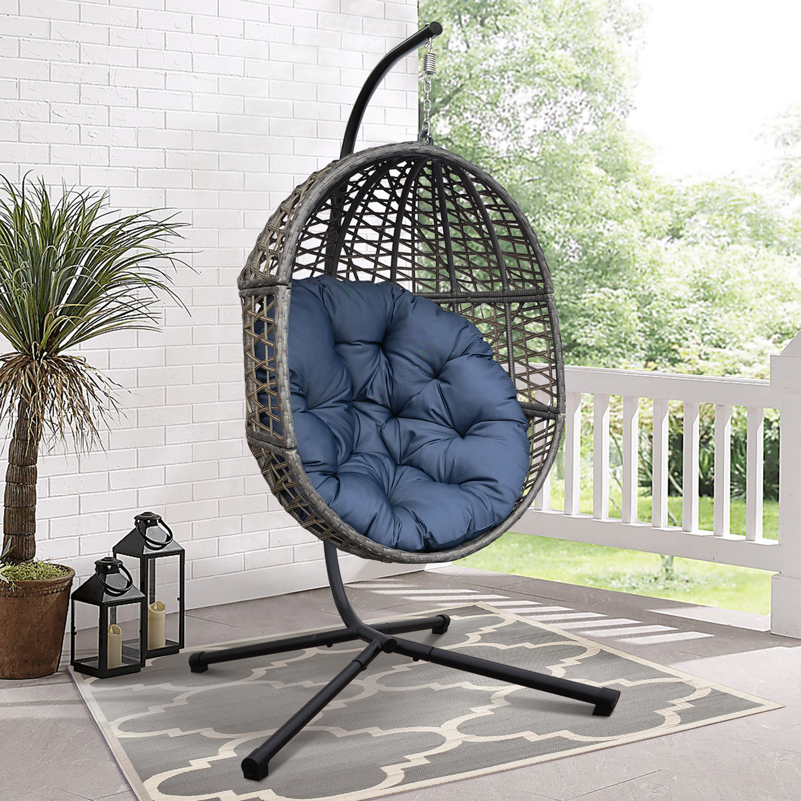 Arttoreal Wicker Hanging Swing Chair, Rattan Hanging | Ubuy India pertaining to Understanding the Appeal of Wicker Hanging Swing Chairs for Outdoor Living Spaces