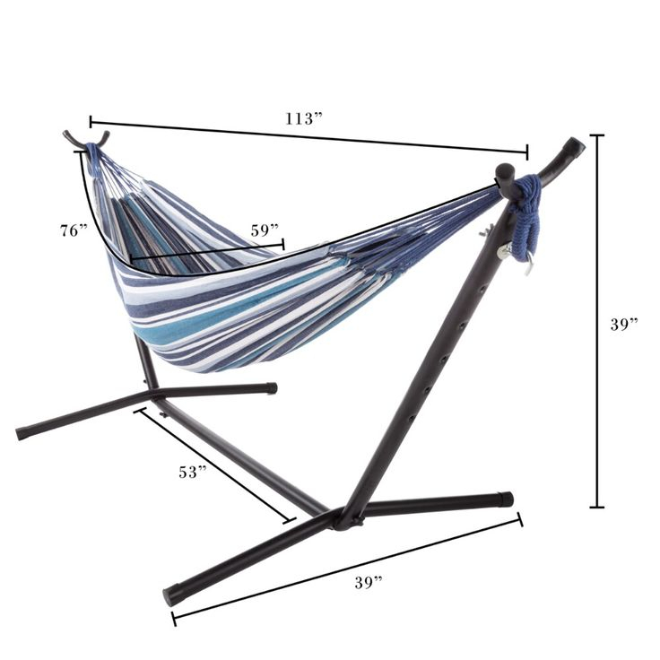 Double Brazilian Hammock With Stand Woven Cotton, 2-Person, Outdoor ... with regard to Understanding the Art of Striped Woven Cotton Double Brazilian Hammock Construction