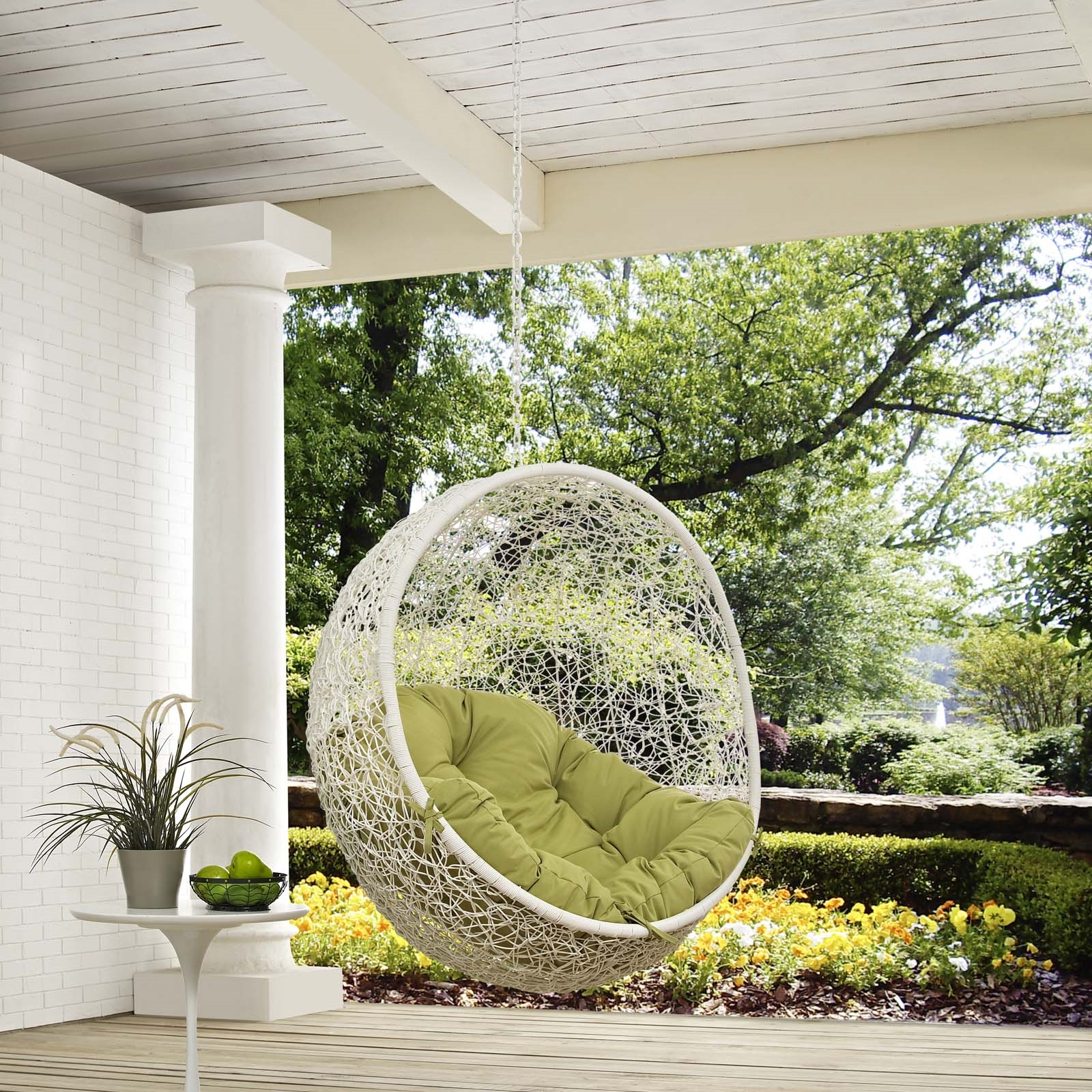 Hide Outdoor Patio Swing Chair Without Stand In White Peridot - Hyme ... intended for Design Trends in Modern White Hide Outdoor Patio Swing Chairs Without Stands