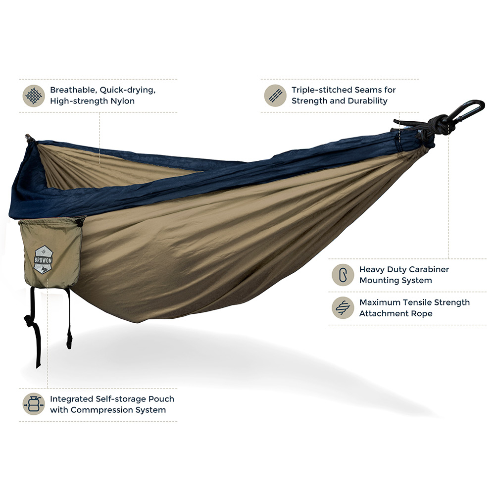 Navy Beige Parachute Nylon Hammock – Browon with The Craftsmanship Behind Navy Blue and Yellow Hammaka Parachute Silk Hammocks