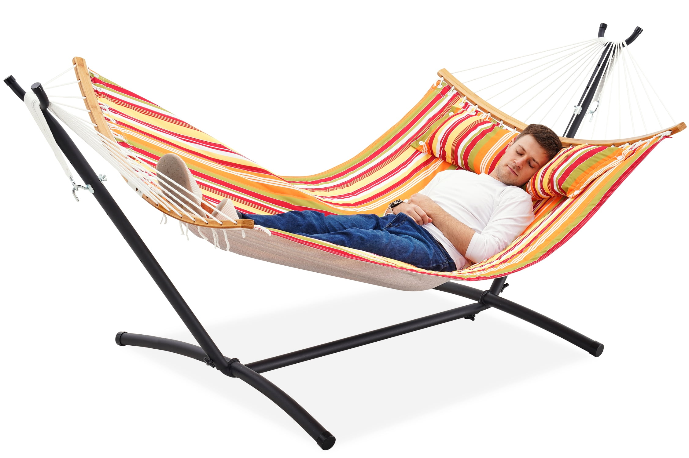 Space-Saving Hammock With Stand, 2 Person 550 Pound Capacity, Outdoor ... within How to Choose the Perfect Red Hammaka Brazilian Two Person Hammock for Your Space