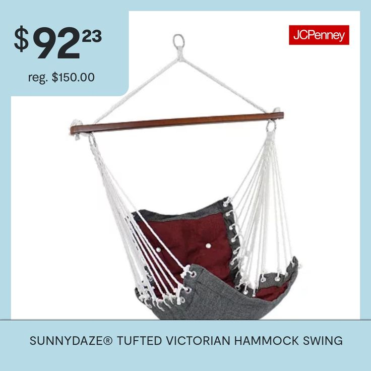 Sunnydaze® Tufted Victorian Hammock Swing - Jcpenney In 2024 | Hammock ... regarding Understanding the Sunnydaze Tufted Victorian Hammock Chair Swing Maximum Weight Capacity