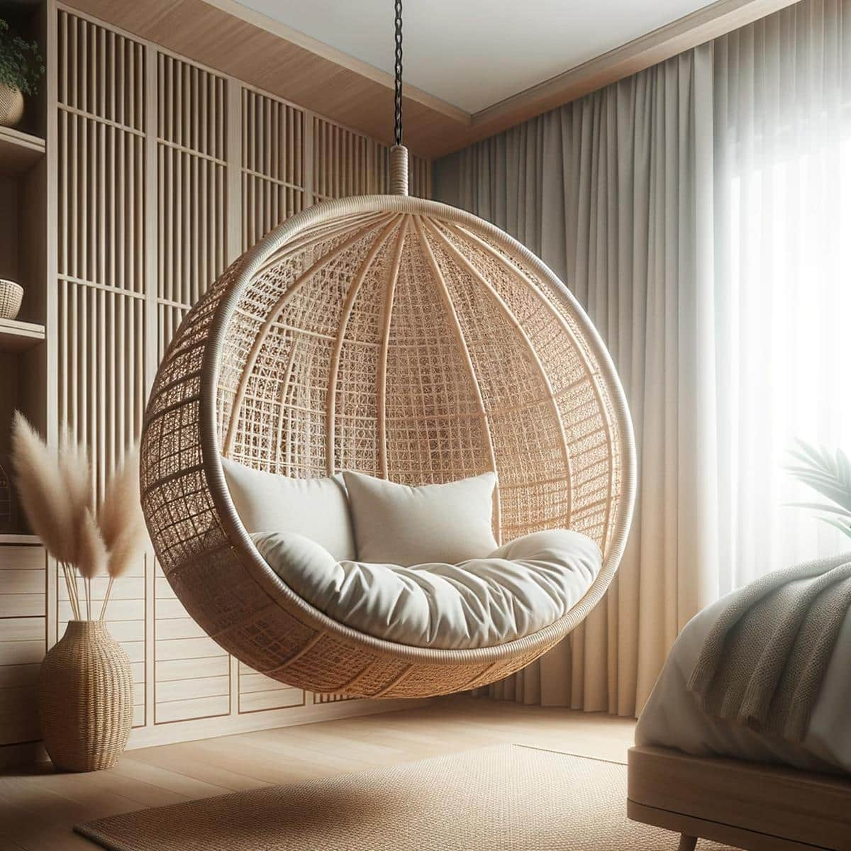 20 Gorgeous Bedroom Chair Ideas For Serious Lounging - Hearthandpetals regarding Choosing the Right Peeler Wicker Hanging Chair for Your Space
