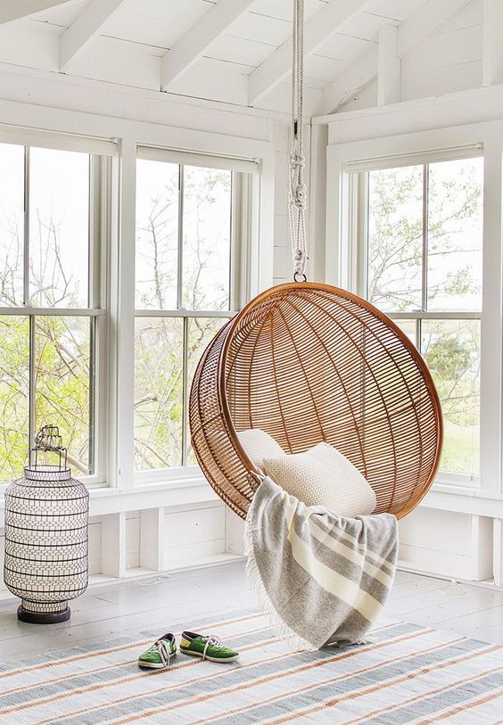 20 Hanging Wicker Chairs For A Vacation Vibe - Shelterness inside Peeler Wicker Hanging Chair
