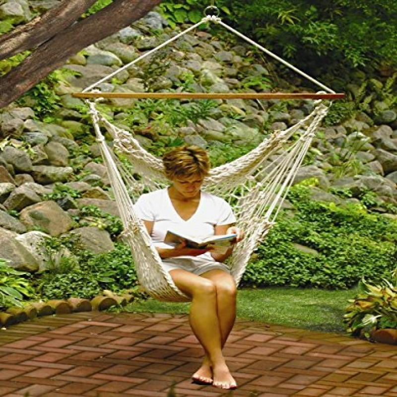 Algoma Hanging Cotton Rope Net Hammock Chair For Trees Porches Patios ... intended for 39"X43" Netting Hammock Chair