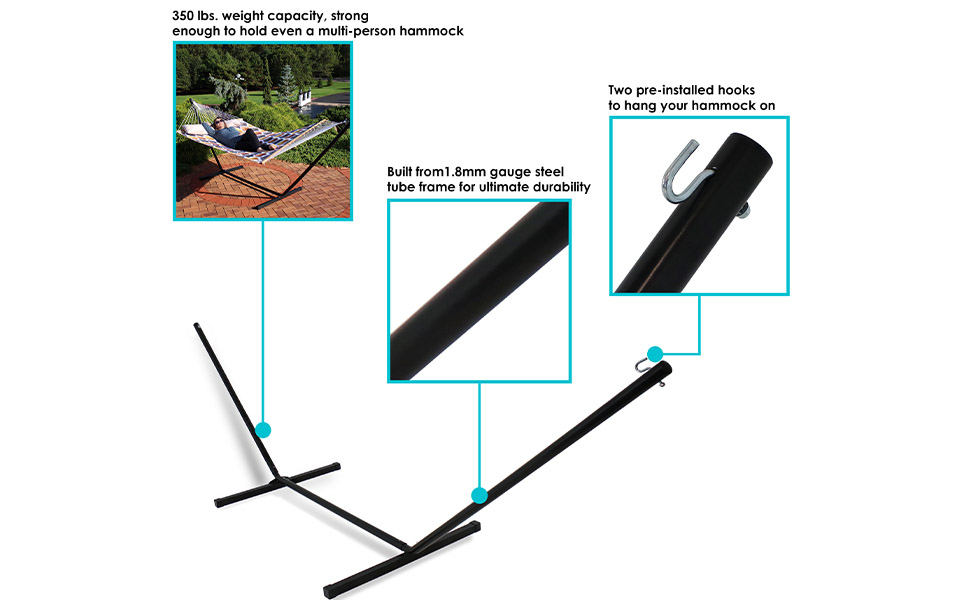 Amazon.com : Sunnydaze 15 Foot Hammock Stand With Heavy-Duty Steel Beam ... with regard to Sunnydaze 15' Hammock Stand