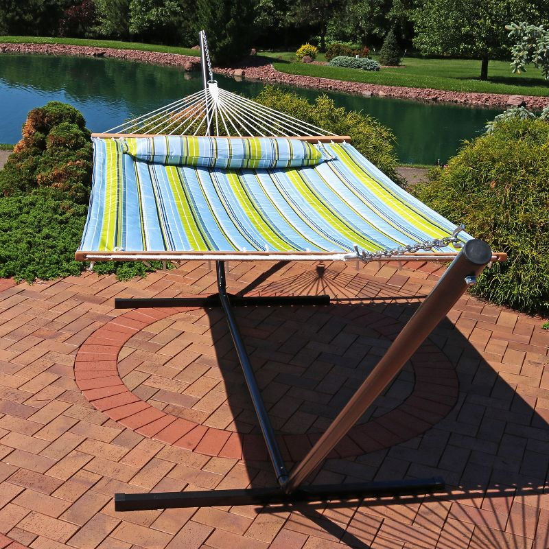Buy Sunnydaze Cotton Rope Freestanding Hammock With Spreader Bar for Sunnydaze 2-Person Cotton Rope Hammock