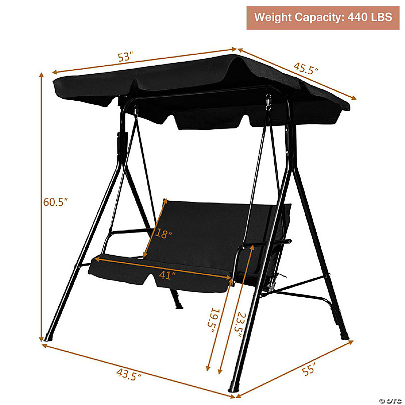 Costway Loveseat Patio Canopy Swing Glider Hammock Cushioned Steel ... for Costway Loveseat Patio Canopy Swing Hammock Cushioned Steel Frame Outdoor
