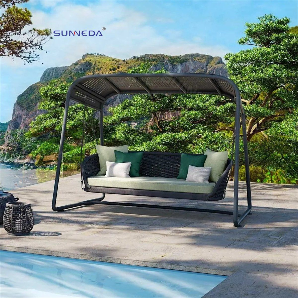 Leisure Outdoor Garden Furniture Weather-Resistance Resort Patio Swings ... within Hide Outdoor Patio Sunbrella Swing Chair
