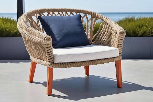 Premium Photo | Coastal Nautical Rope Chair inside Hanging Caribbean Rope Chair