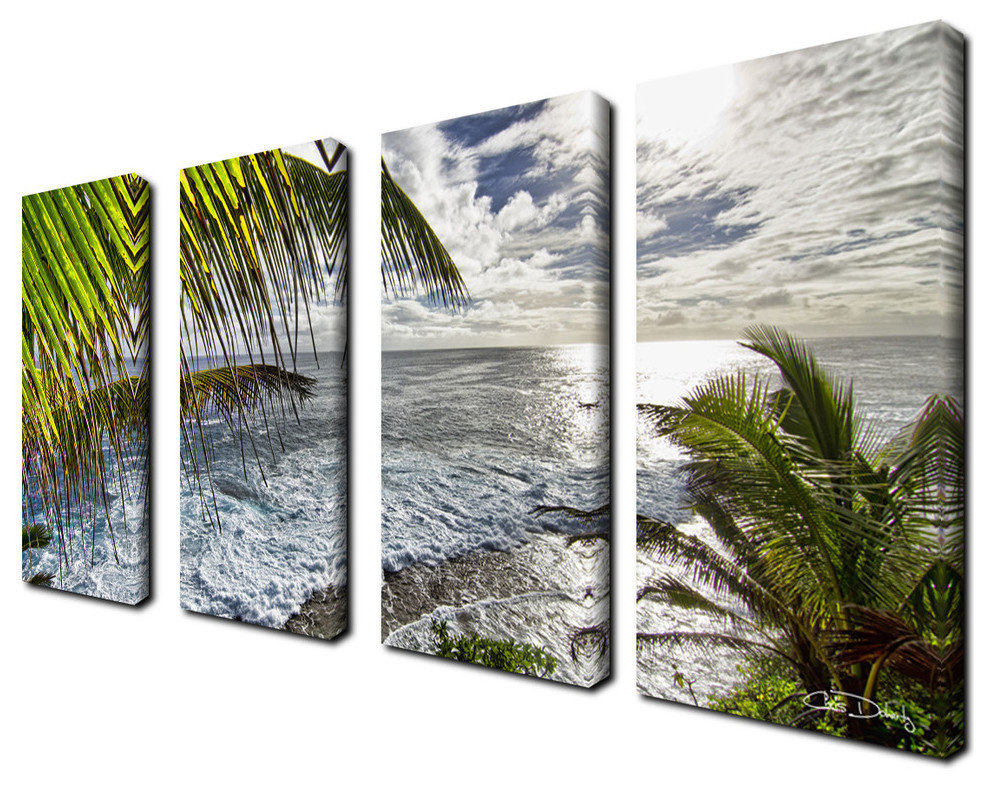 Ready2Hangart Chris Doherty 'Palms View' 4-Piece Canvas Wall Art, 24 ... pertaining to Understanding the Artistic Vision Behind Ready2hangart Christopher Doherty Photography Hammock Series