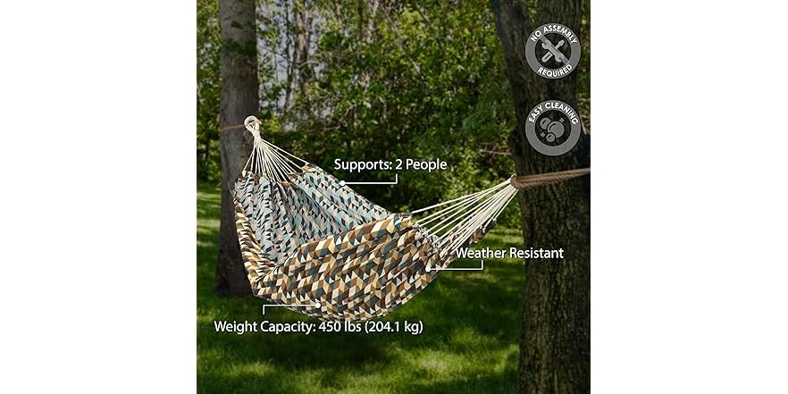 Sunnydaze Large 2 Person Hammock- Choose Color throughout Sunnydaze 2-Person Hammock