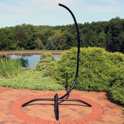 Sunnydaze X-Base Powder-Coated Steel Curved Egg Chair Stand - 81 In, 81 ... regarding Sunnydaze Powder- Coated Steel C-Stand For Hanging Hammock Chairs And Swings