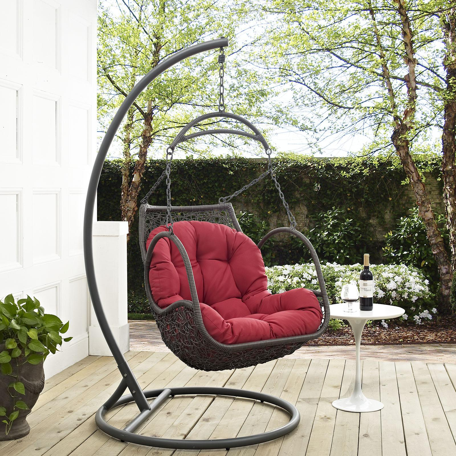 Swing Chair With Stand - Chair Design regarding How Orange Whisk Patio Swing Chairs Enhance Backyard Living