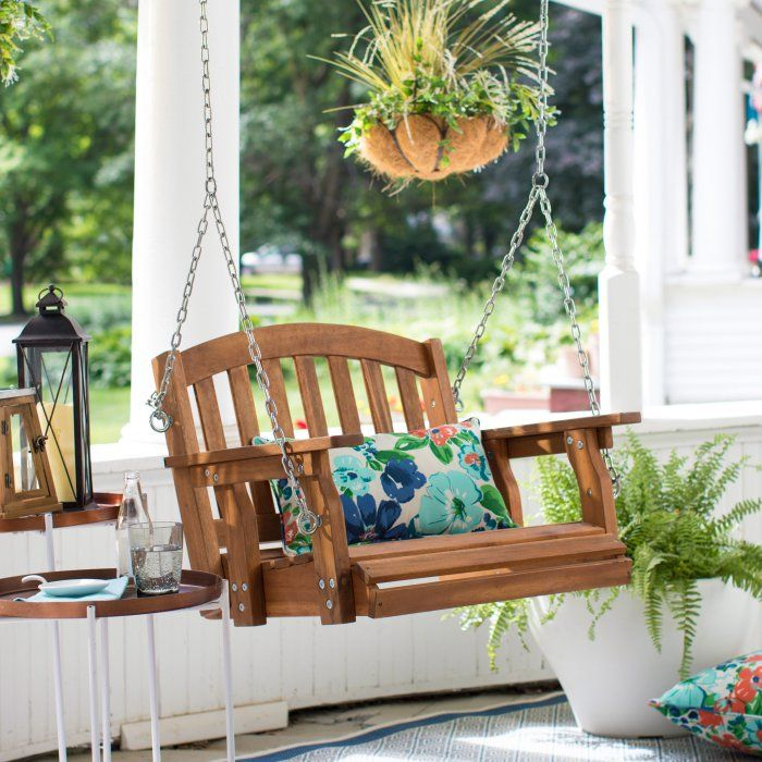 Wooden Porch Swing Chair For Outdoor Relaxation pertaining to Coffee White Bean Outdoor Patio Swing Chair Without Stand