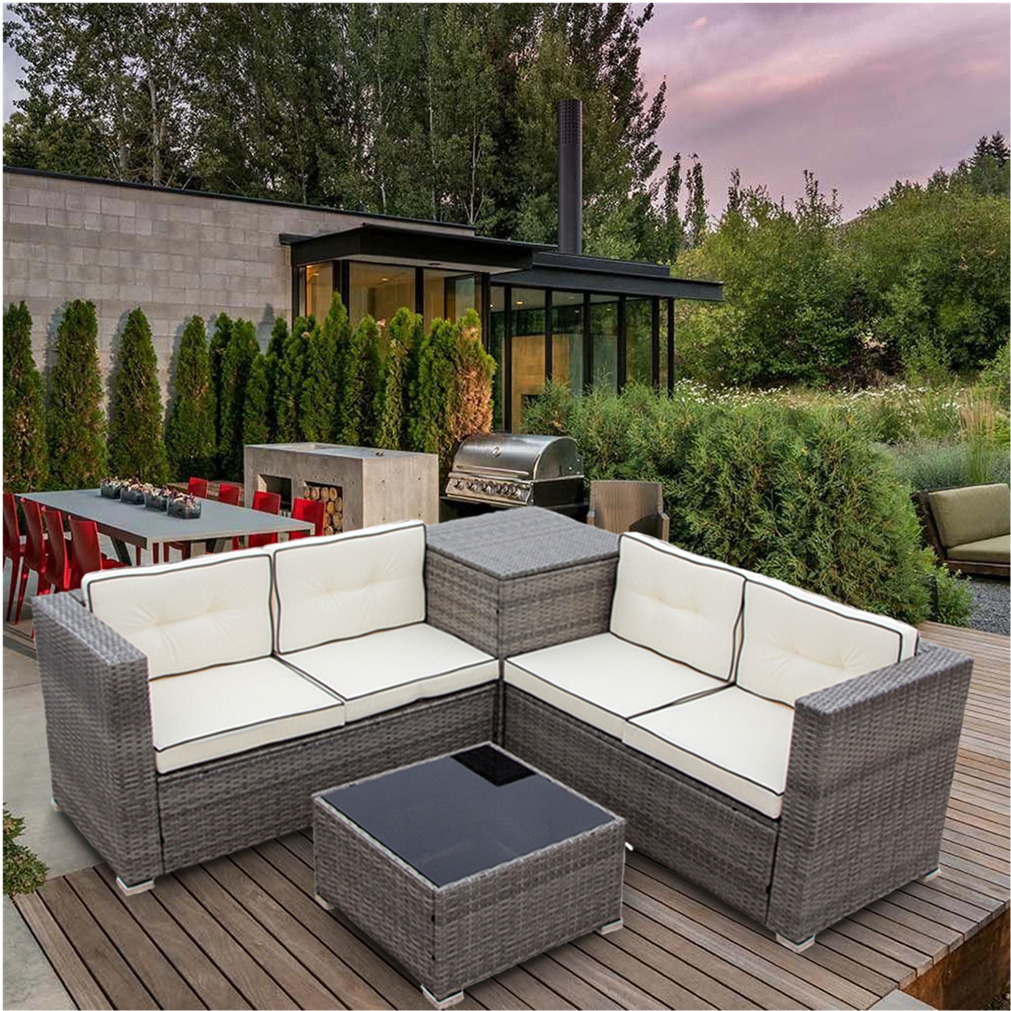 Your Guide To Cozy And Stylish 4-Piece Wicker Patio Furniture in The Art of Discreet Patio Furniture Storage for Better Aesthetics